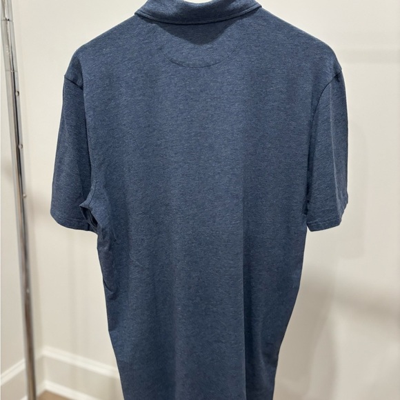 Faherty Heathered Navy Movement Polo - Picture 2 of 2